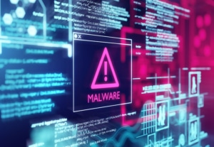 Advanced Malware cybersecurity computer screen