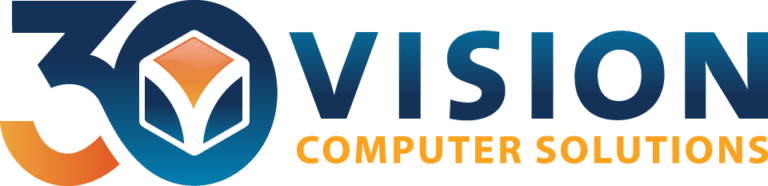 Vision Computer Solutions 30th Anniversary Logo