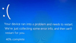 The complete Blue Screen of Death (BSoD) error code