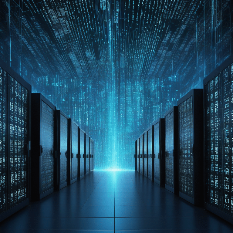 Illustration of a secure digital vault with binary code and data backup symbols conveying cybersecurity.